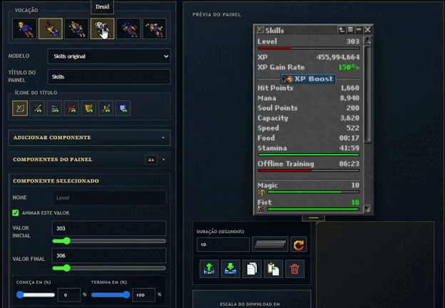 Gerador de Painel do Tibia Toolkit
